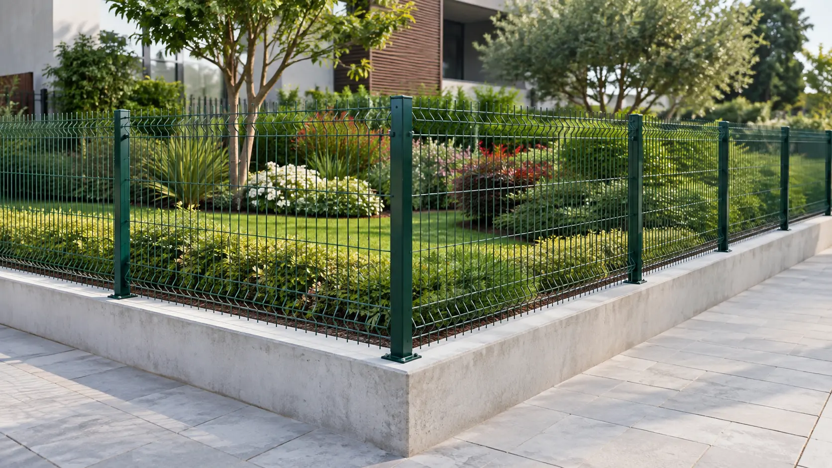 Detalle de cerramiento en jardín